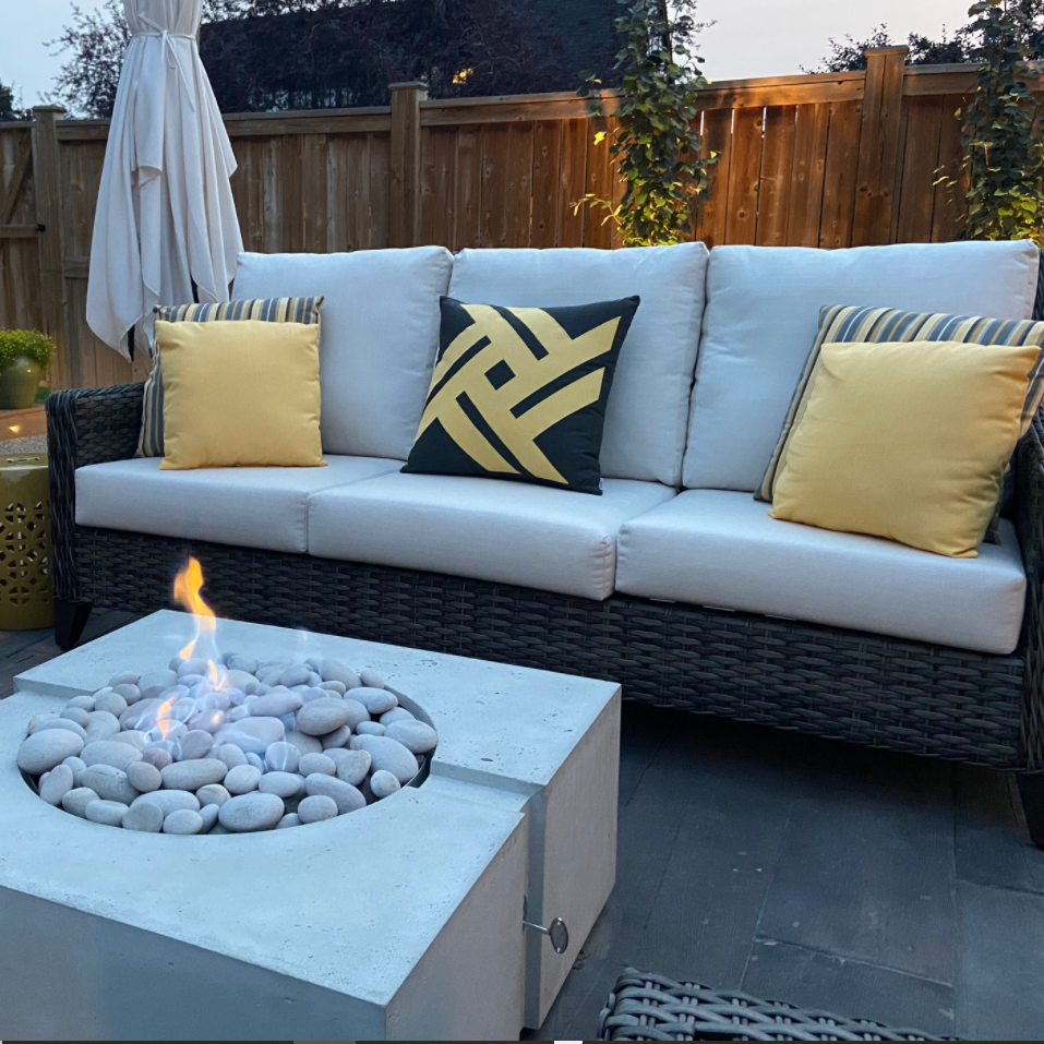 Black & Taupe Outdoor Sunbrella® Pillow Cover, Geometric Cushion Cover