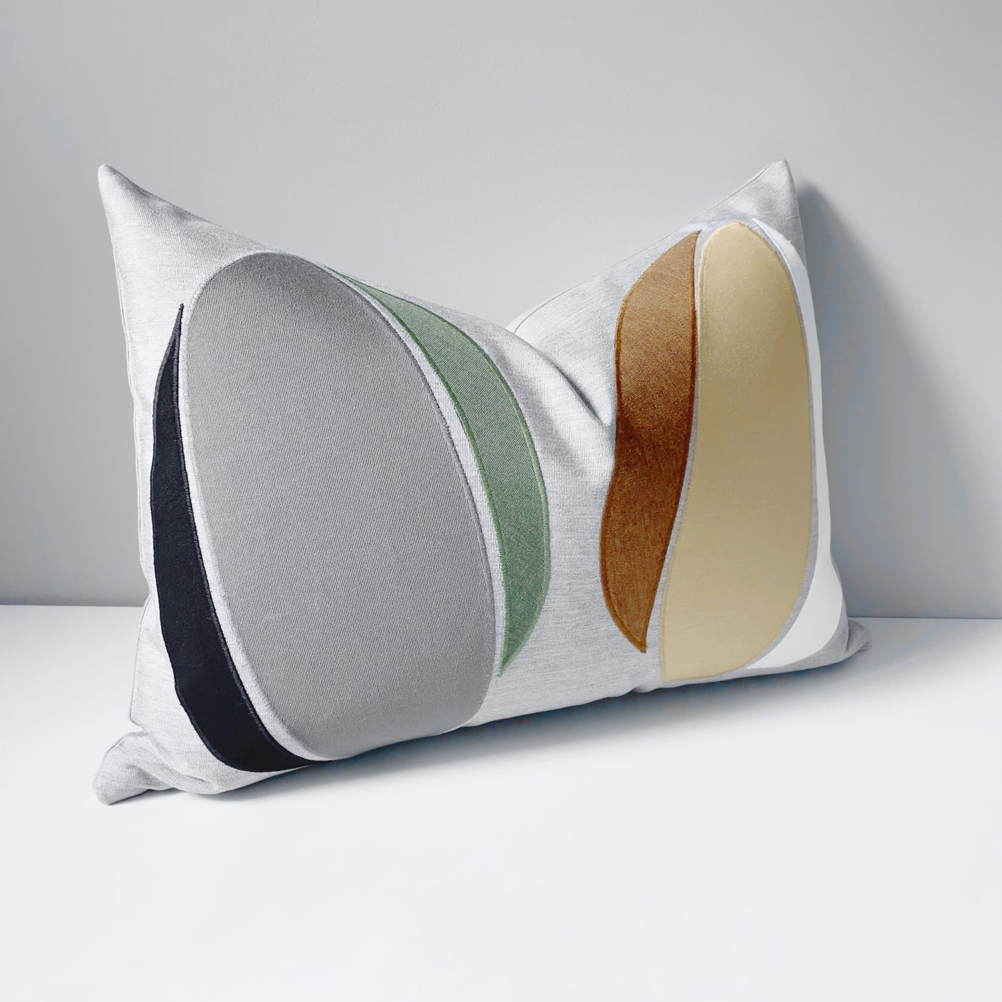 Abstract Art Outdoor Sunbrella Cushion, Modern Grey Pillow