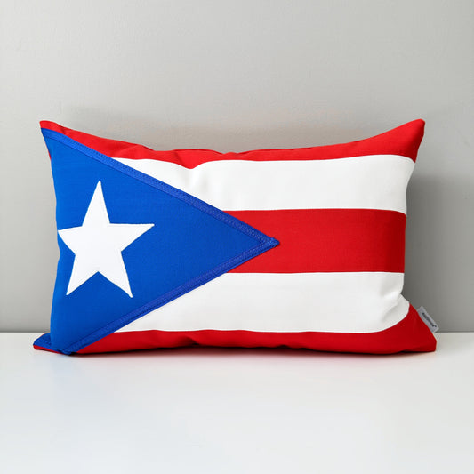 Puerto Rico Flag Outdoor Sunbrella® Pillow Cover, Boricuas Cushion