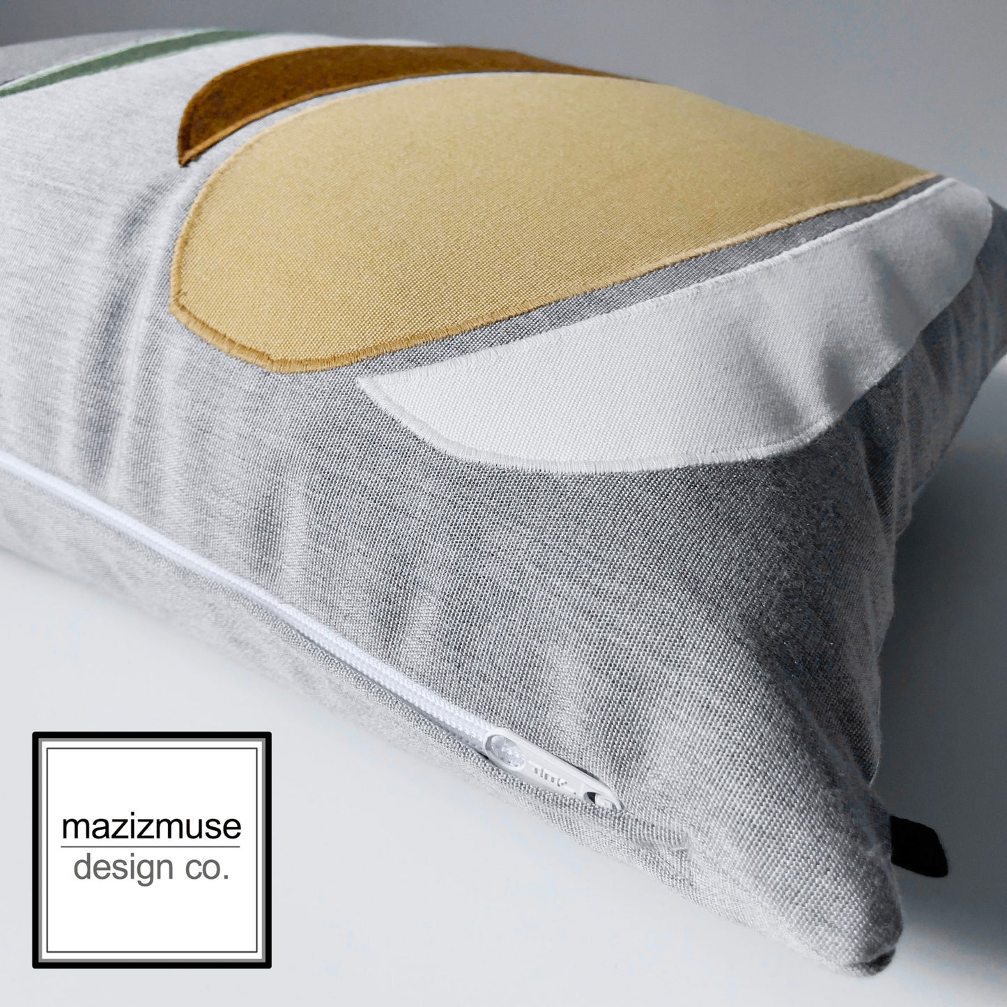 Abstract Art Outdoor Sunbrella Cushion, Modern Grey Pillow