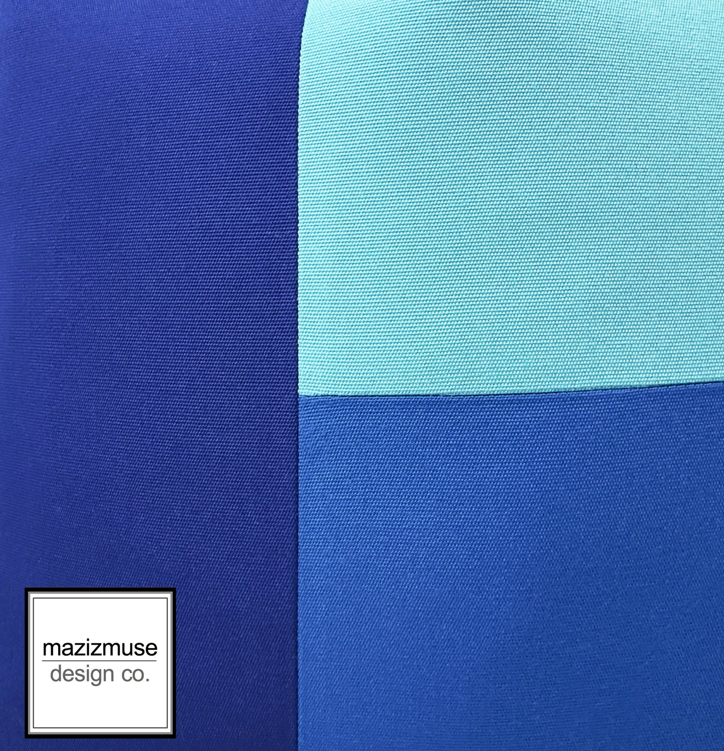Aruba Turquoise & Blue Sunbrella® Outdoor Pillow Cover in Modern Color-Block