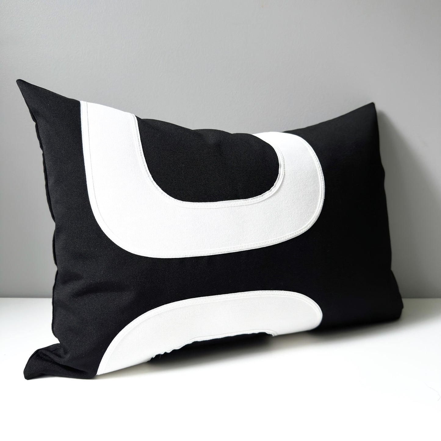 Black & White Sunbrella Outdoor Pillow Cover, Mid Century Modern Cushion