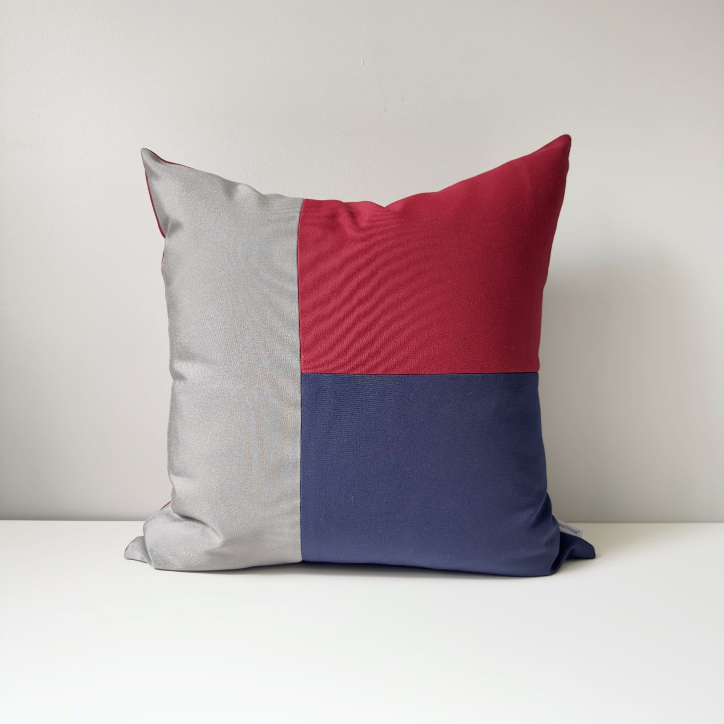 Modern Burgundy, Navy Blue Sunbrella® Outdoor Pillow Cover