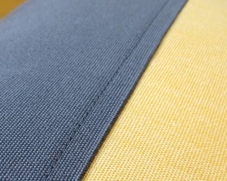 Buttercup Yellow & Grey Sunbrella® Outdoor Pillow Cover, Classic Cushions