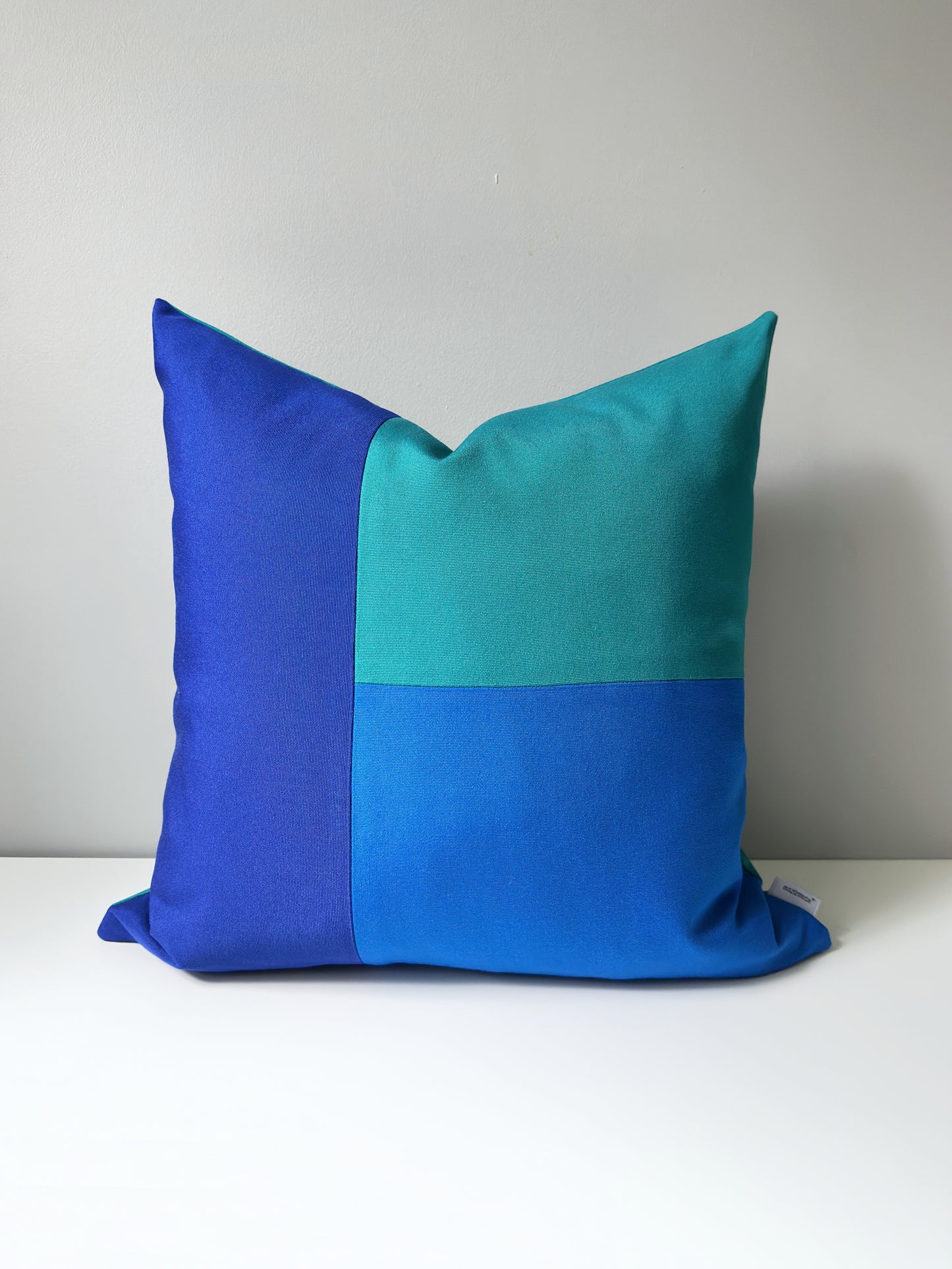 Teal & Blue Sunbrella® Outdoor Pillow Cover in Modern Color-Block