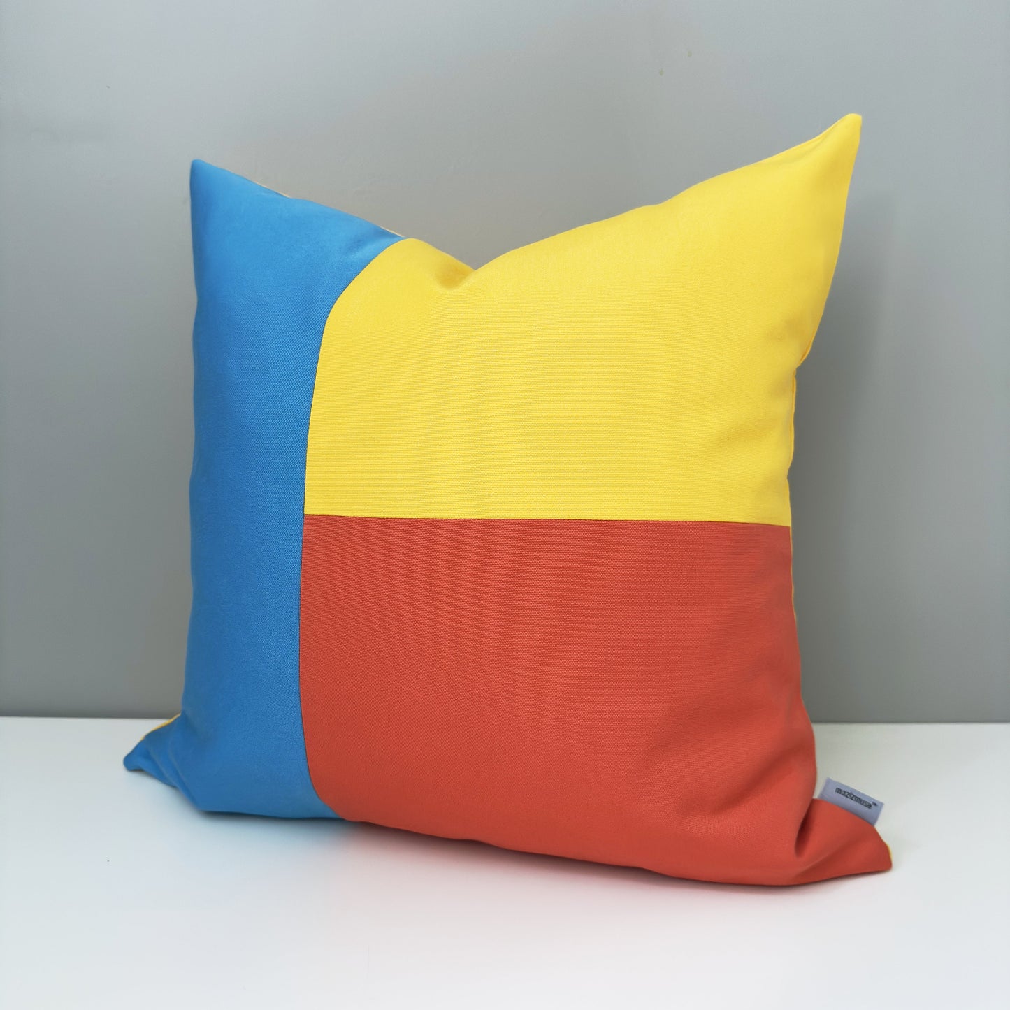 Colorful Sunbrella® Outdoor Pillow Cover in Modern Color-Block Design