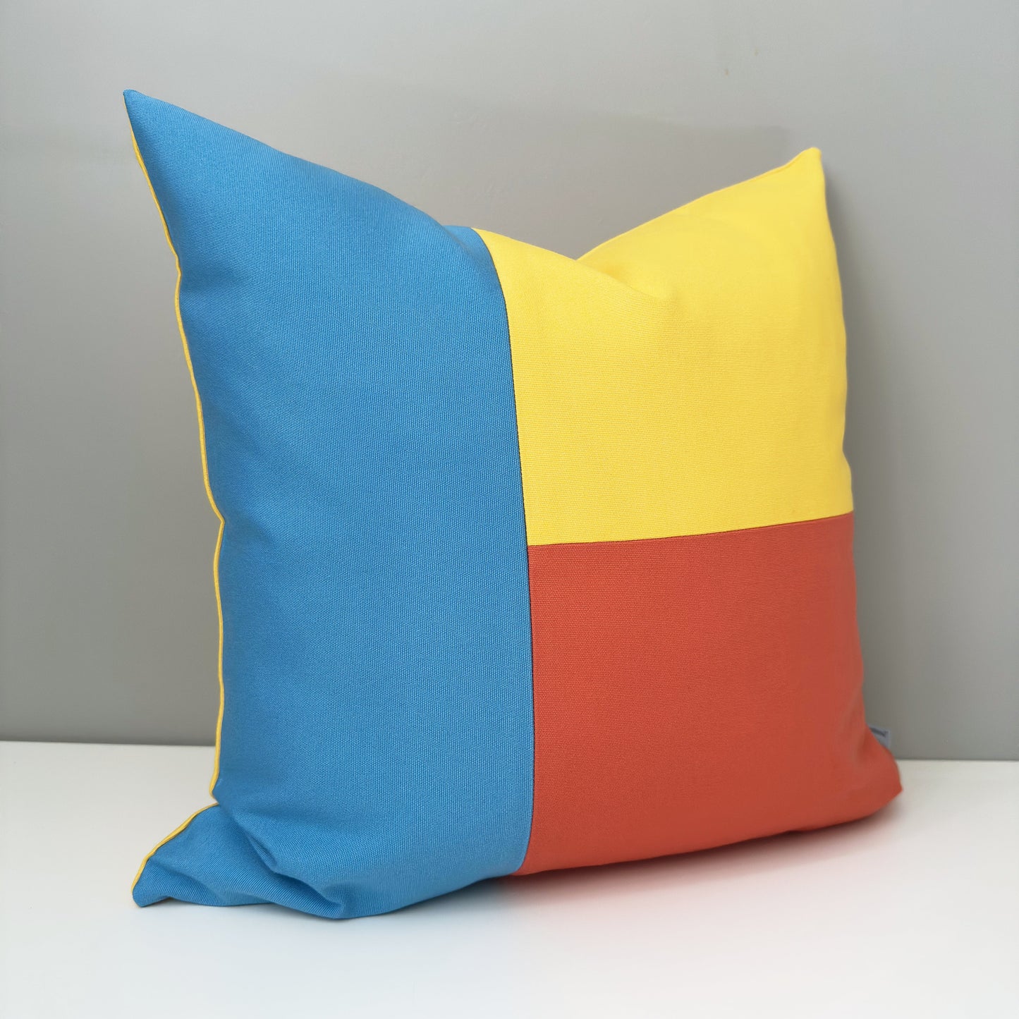 Colorful Sunbrella® Outdoor Pillow Cover in Modern Color-Block Design