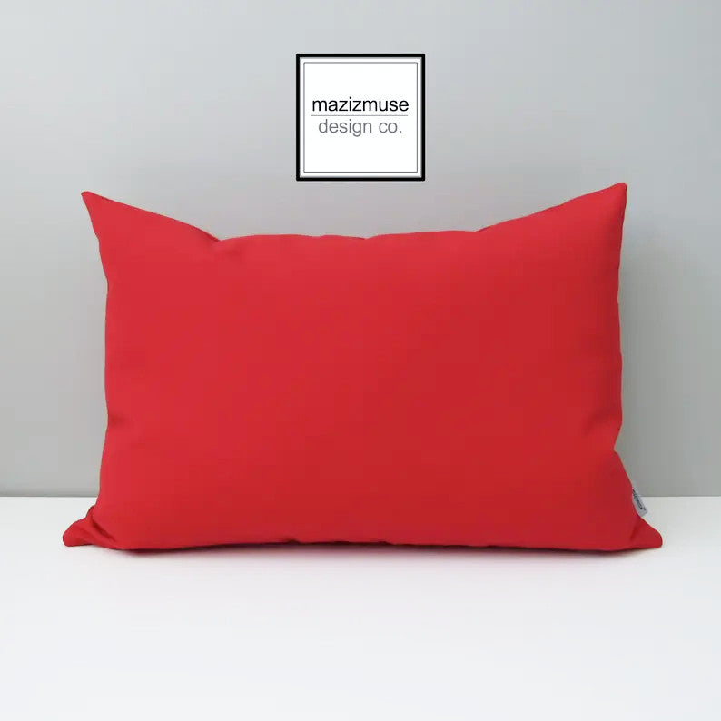 Jockey Red Sunbrella® Outdoor Pillow Cover, Decorative Toss Cushion