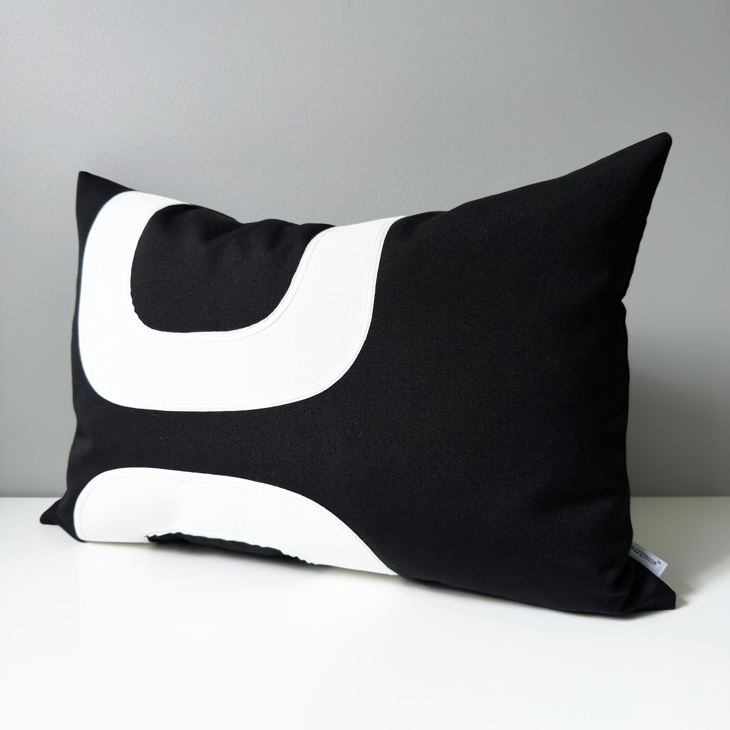 Black & White Sunbrella Outdoor Pillow Cover, Mid Century Modern Cushion