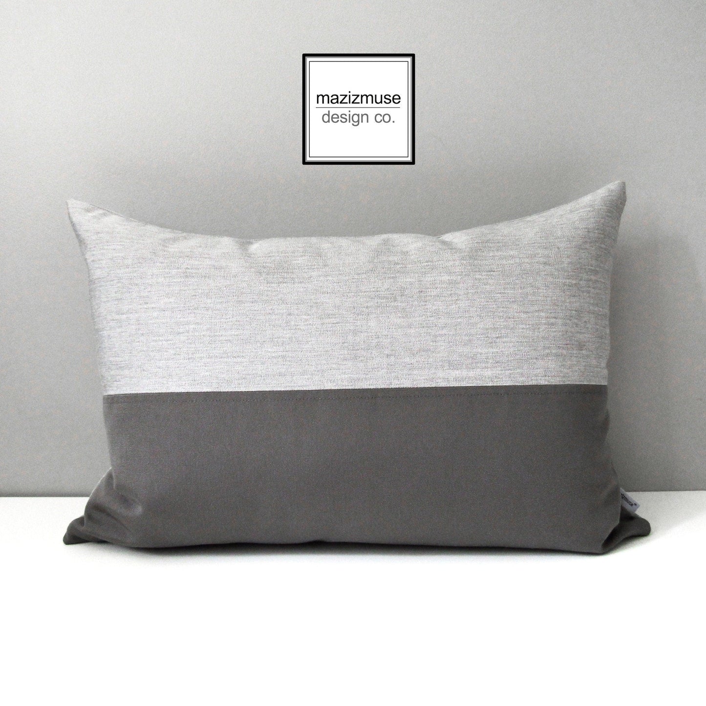 Light & Dark Grey Sunbrella® Outdoor Pillow Cushion Cover