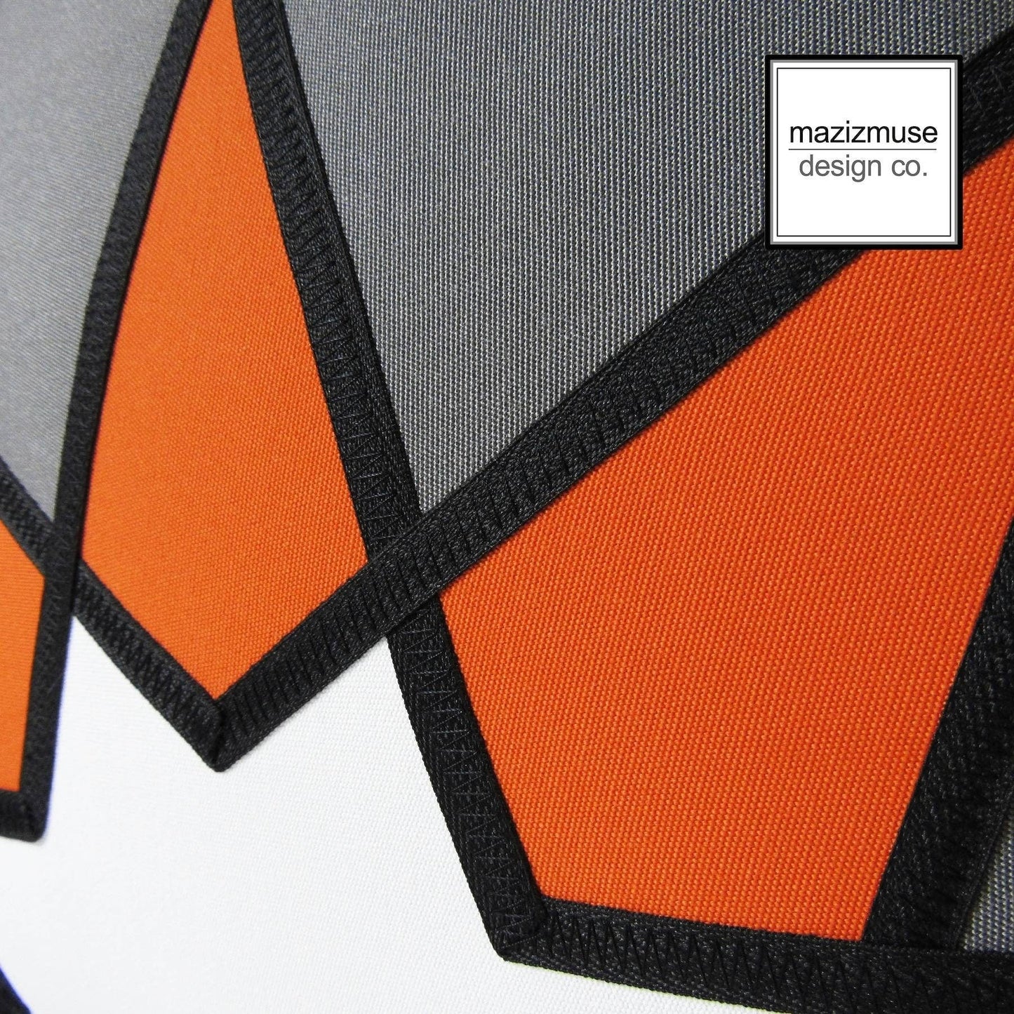 Geometric Grey & Orange Outdoor Sunbrella® Pillow Cover with Mandala