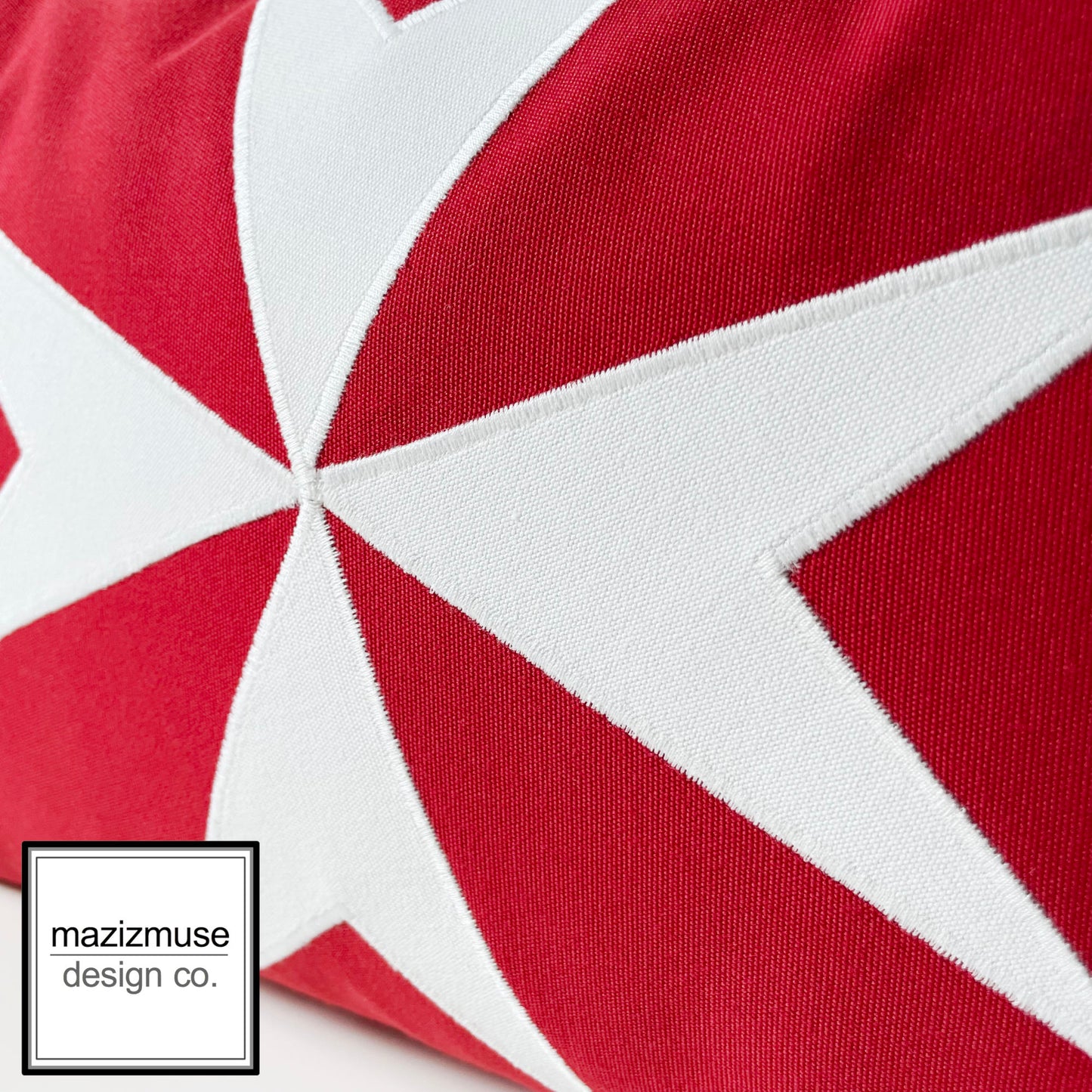 Maltese Flag Pillow Cover, Malta Civic Ensign Outdoor Sunbrella® Cushion Cover