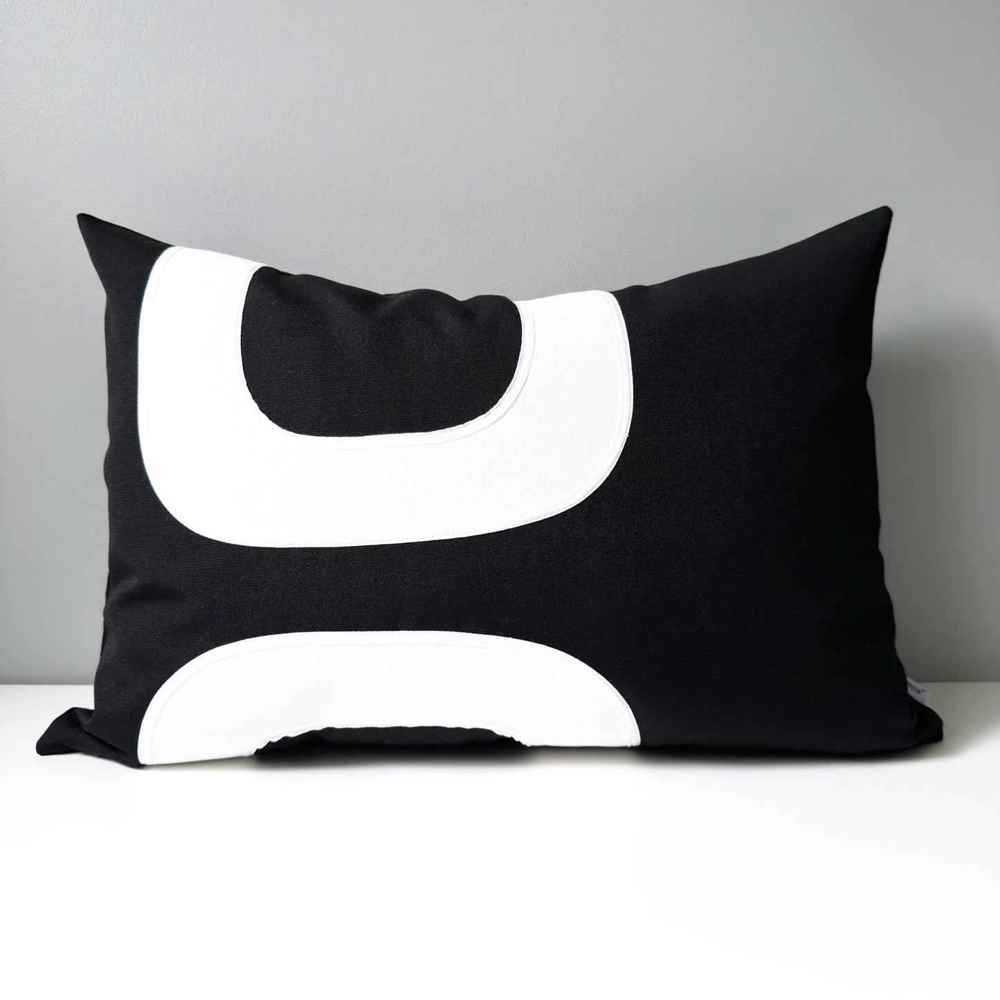 Black & White Sunbrella Outdoor Pillow Cover, Mid Century Modern Cushion