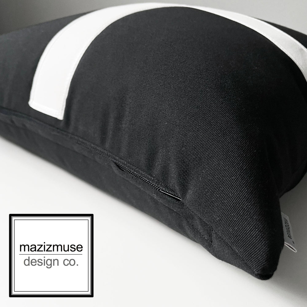 Black & White Cornish Flag Pillow Cover, Outdoor Sunbrella® Cushion Cover