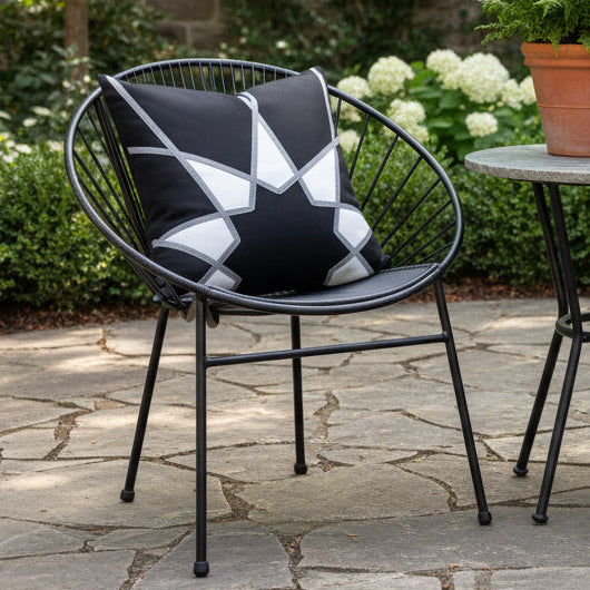 Black & White Sunbrella® Outdoor Pillow Cover, Modern Geometric Cushions