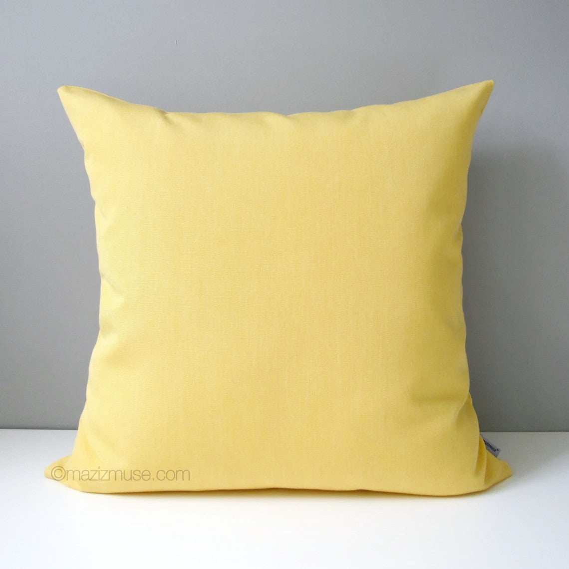 Solid Buttercup Yellow Sunbrella® Outdoor Pillow Cover