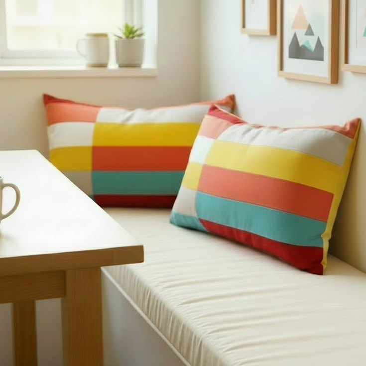 Modern Color Block Sunbrella Outdoor Pillow Cover in Kitsilano Colors