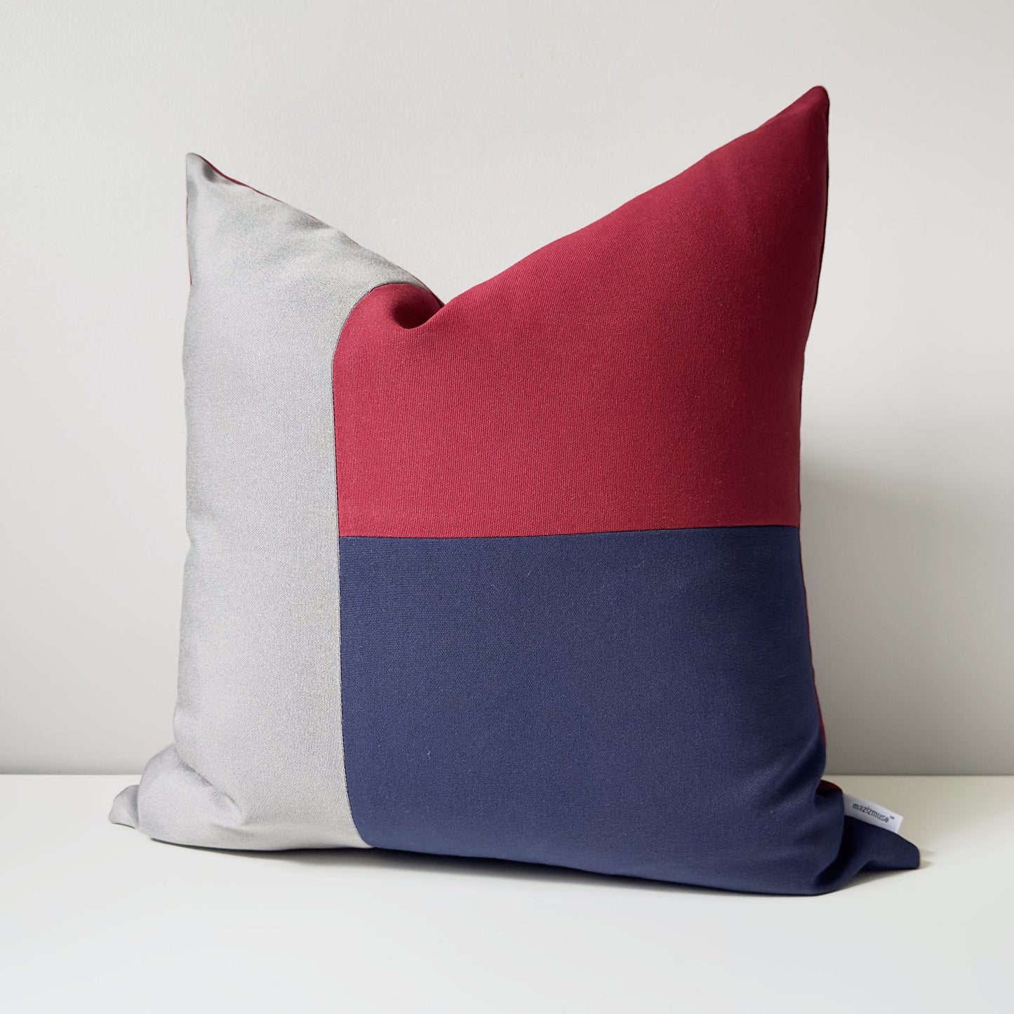 Modern Burgundy, Navy Blue Sunbrella® Outdoor Pillow Cover