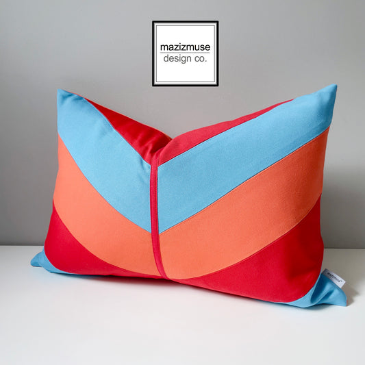Retro Sunbrella® Outdoor Pillow Cover, Chevron Cushion Cover