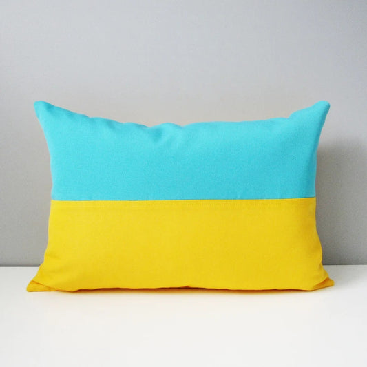 Ukraine Flag Pillow Cover, Ukrainian Sunbrella® Outdoor Cushion Cover
