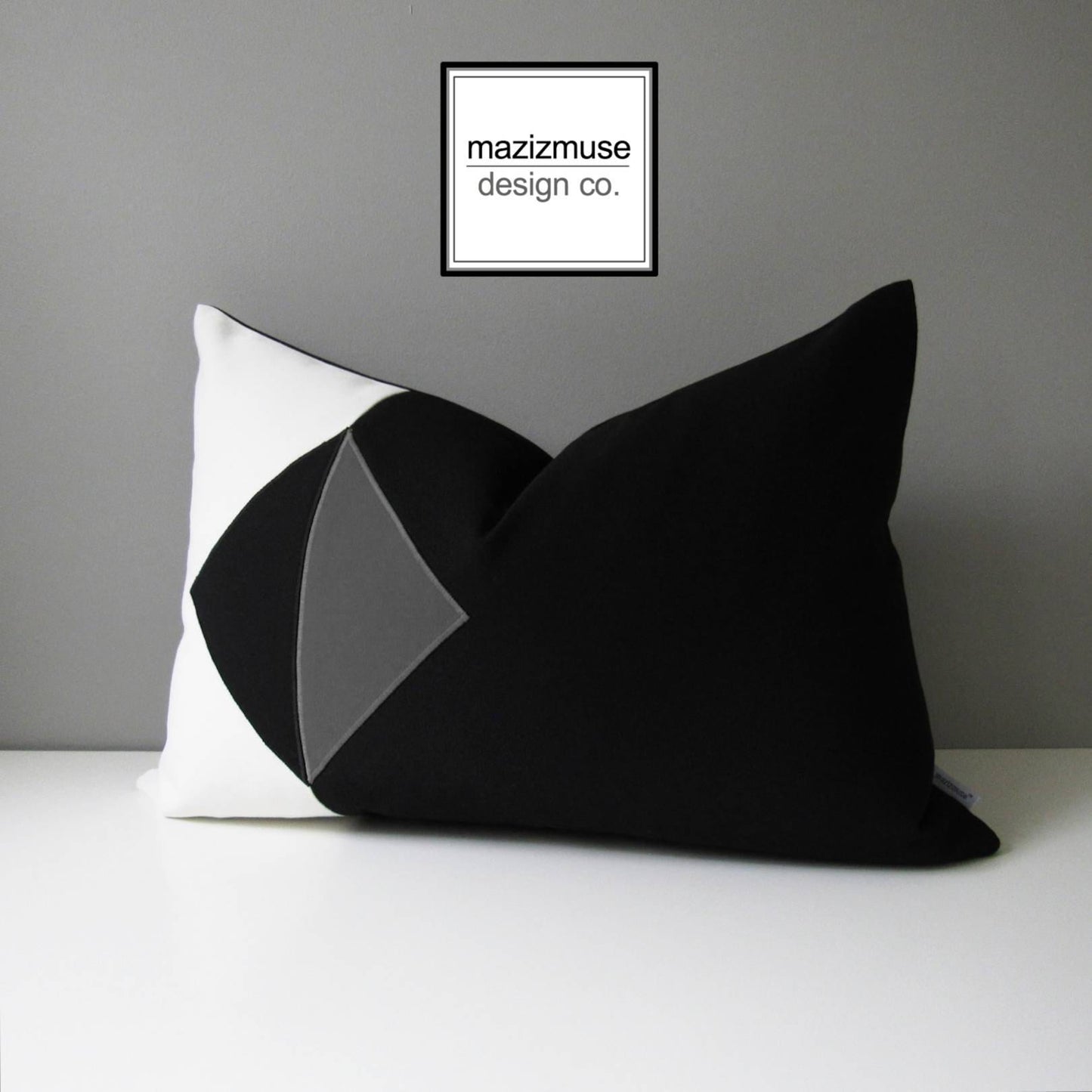Black, White & Grey Outdoor Sunbrella® Cushion Cover, Geometric Pillows