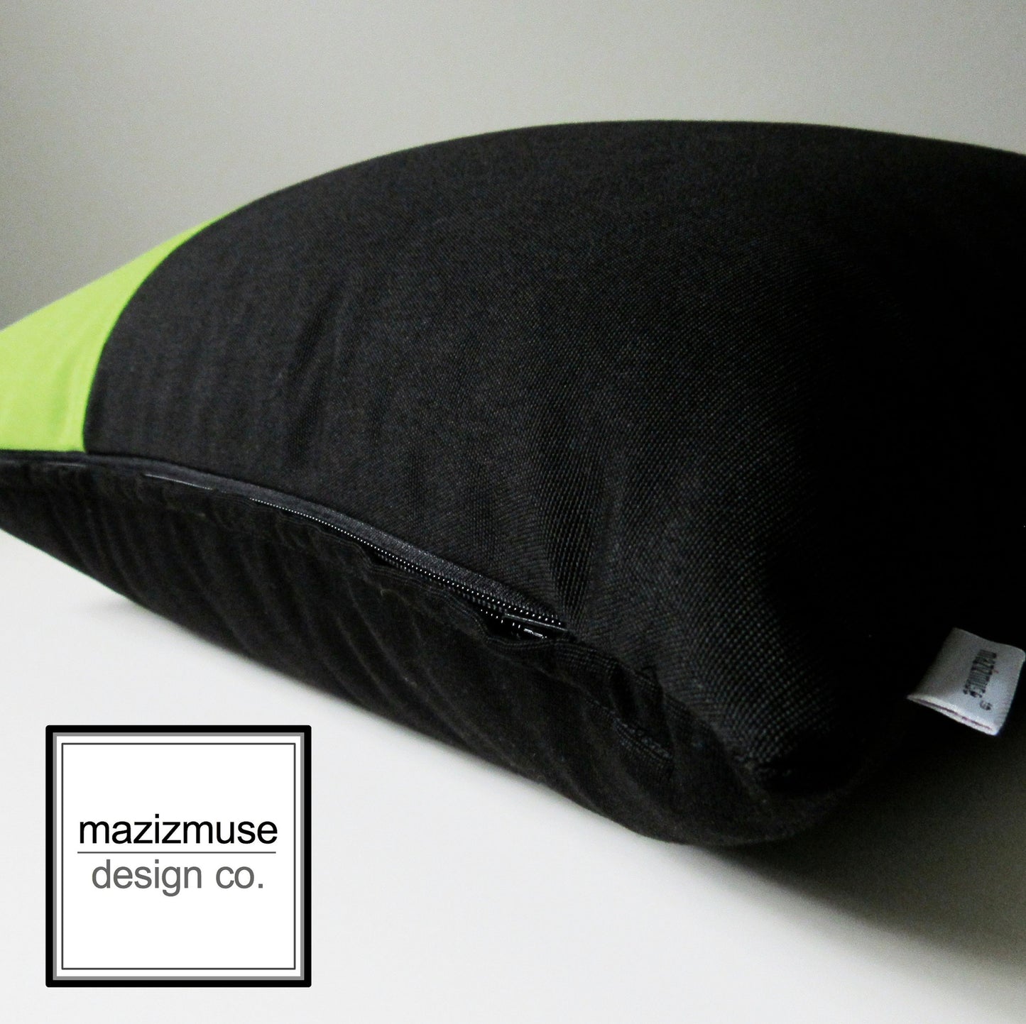 black lime green outdoor sunbrella pillow
