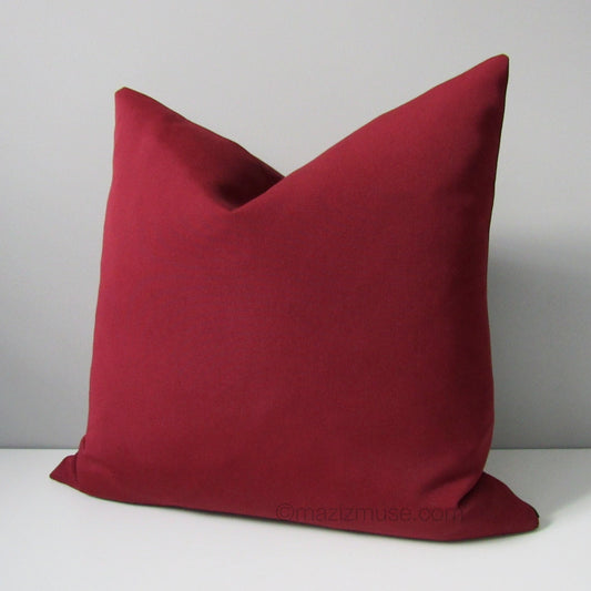 burgundy sunbrella outdoor pillow