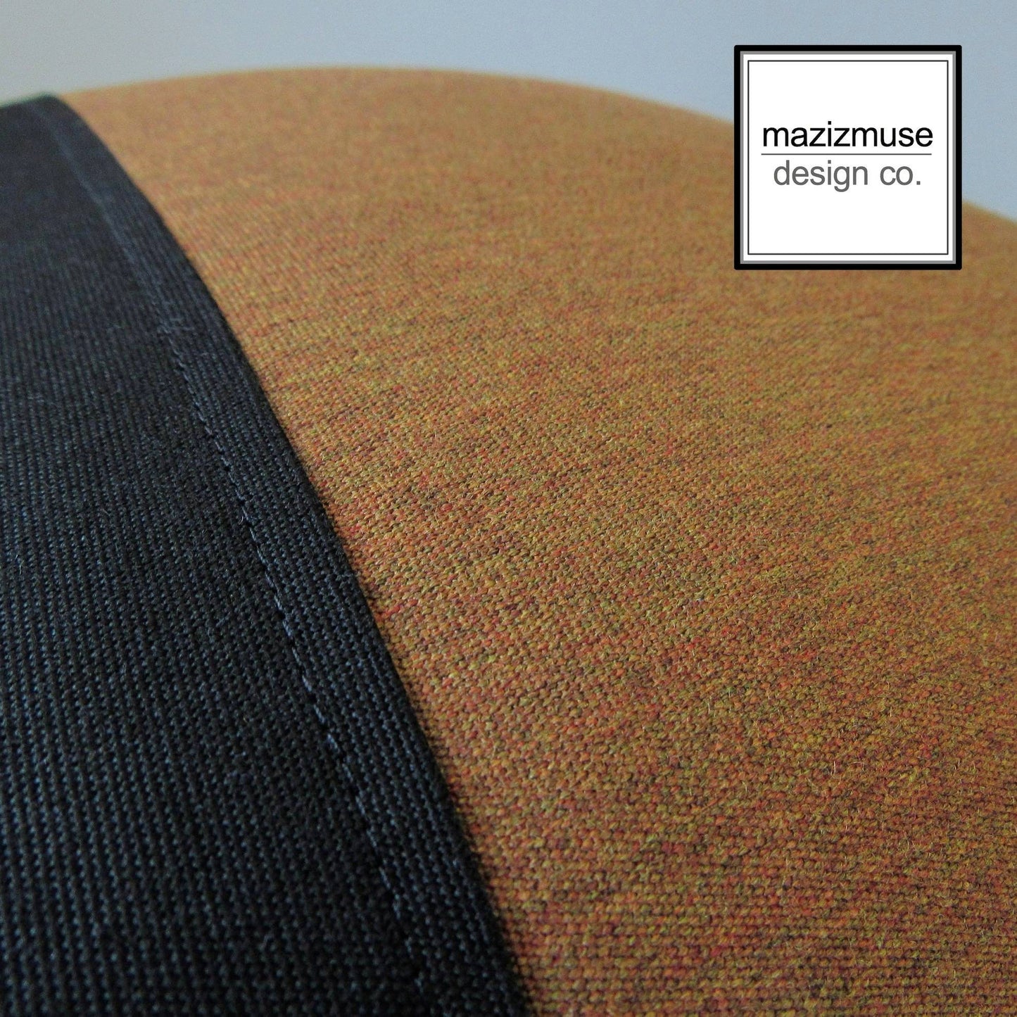 Modern Black & Teak Sunbrella® Outdoor Pillow Cover, Colorblock Cushion Cover