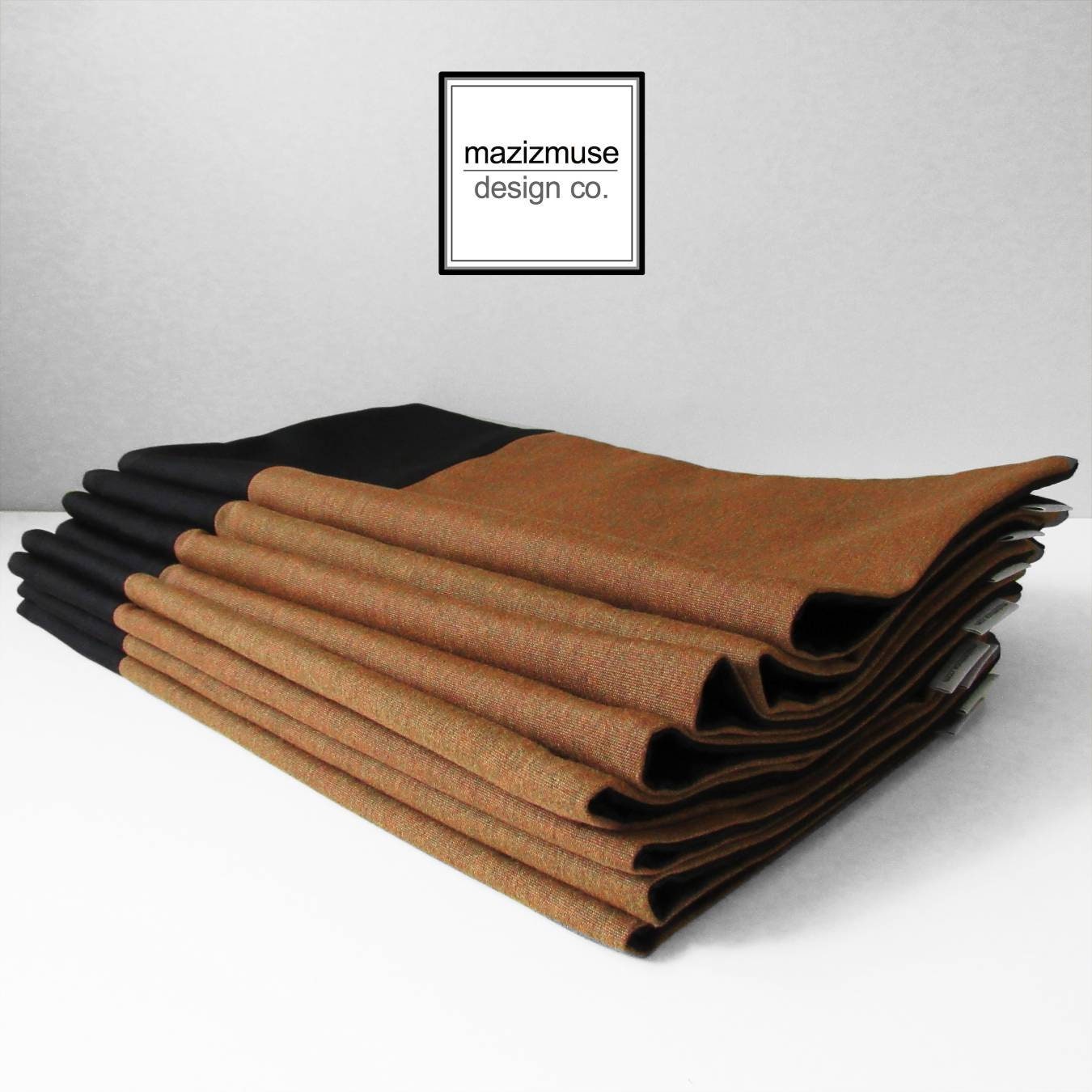 Modern Black & Teak Sunbrella® Outdoor Pillow Cover, Colorblock Cushion Cover