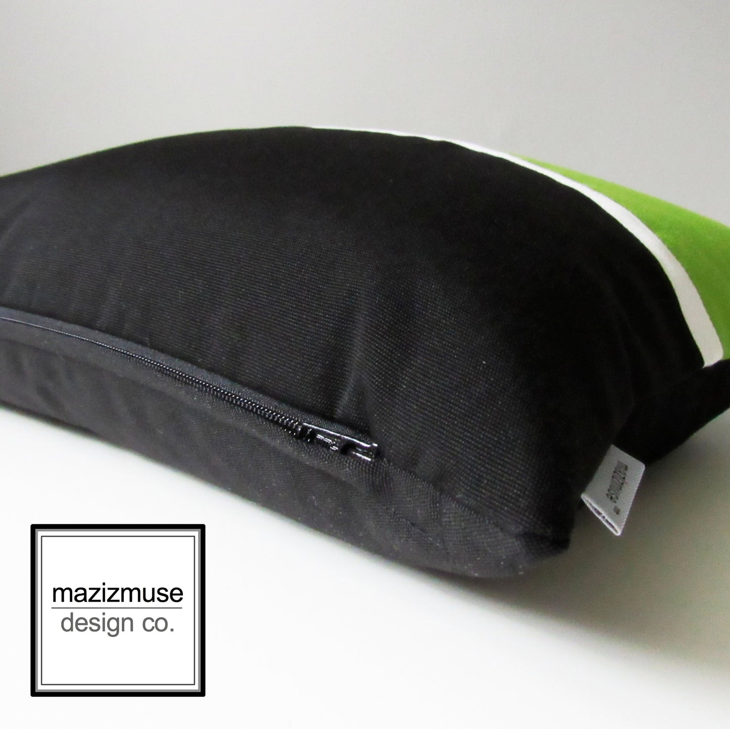 Lime Green & Black Outdoor Pillow Cover, Modern Sunbrella Cushion Cover
