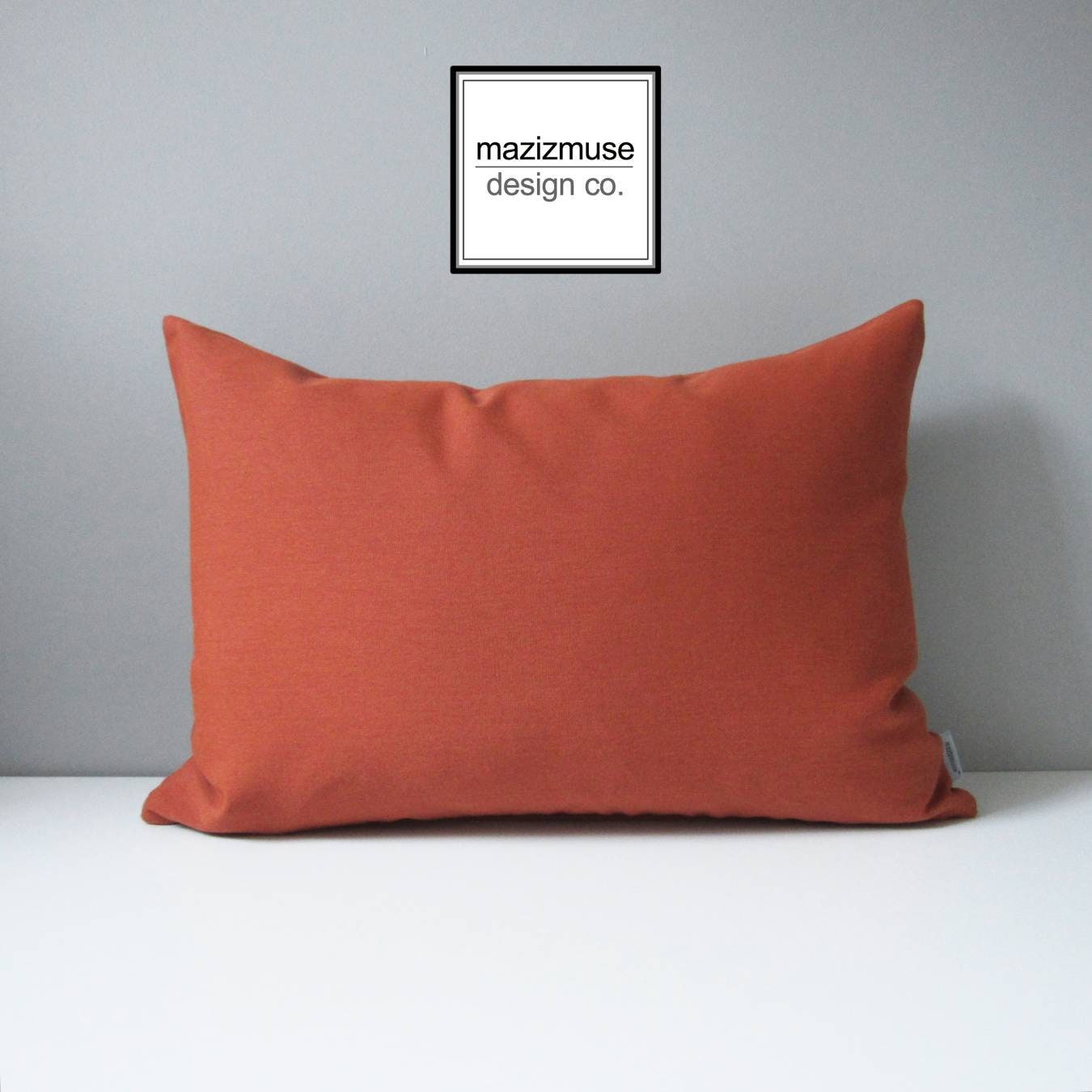 Solid Rust Sunbrella Outdoor Pillow Cover, Burnt Orange Cushion Cover