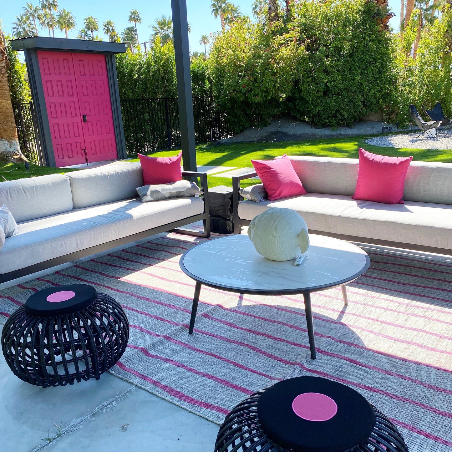 Hot Pink Outdoor Sunbrella® Pillow Cover, Modern Bubblegum Pink Cushion Cover