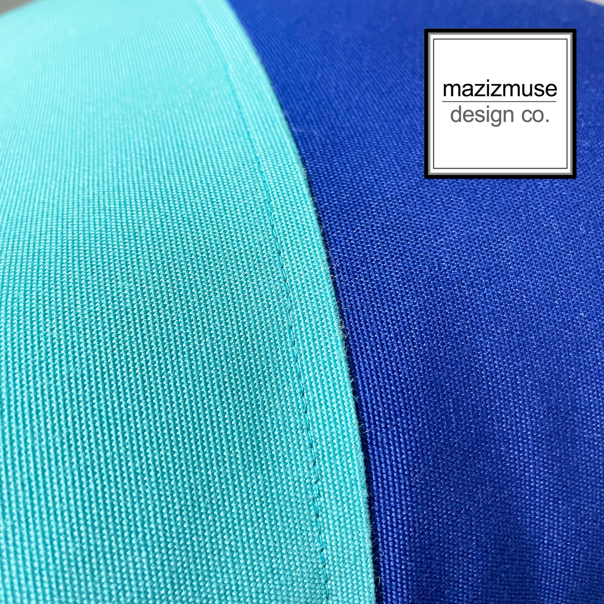 Royal Blue & Aruba Outdoor Pillow Cover, Modern Color Block Pillow Cover, Decorative Turquoise Blue Sunbrella Cushion Cover, Mazizmuse