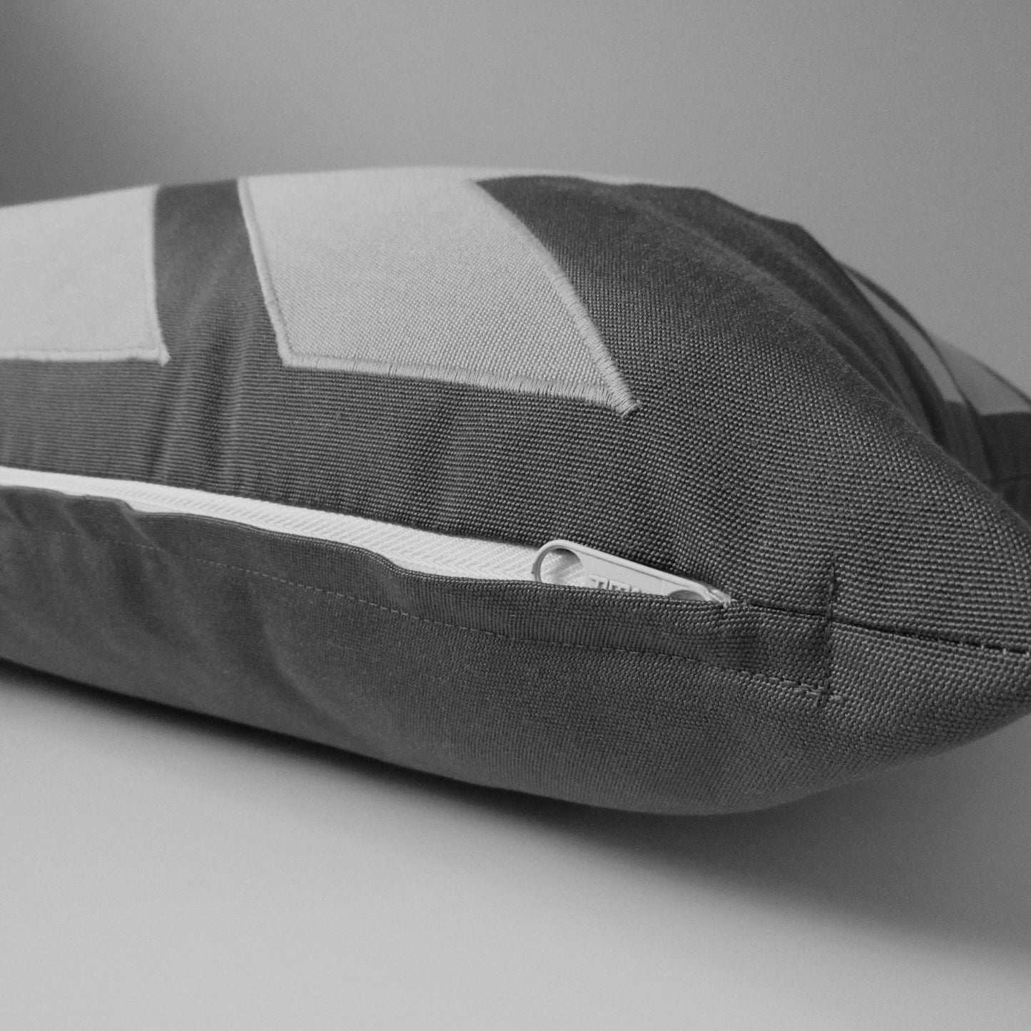 Black & Taupe Outdoor Sunbrella® Pillow Cover, Geometric Cushion Cover