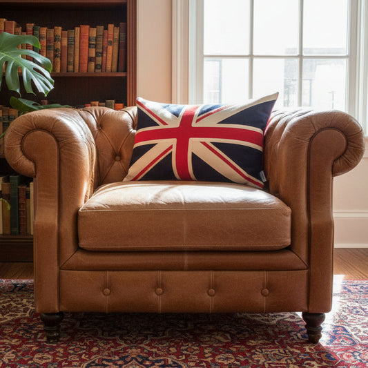 Union Jack Pillow, British Flag Indoor Outdoor Sunbrella® Cushion