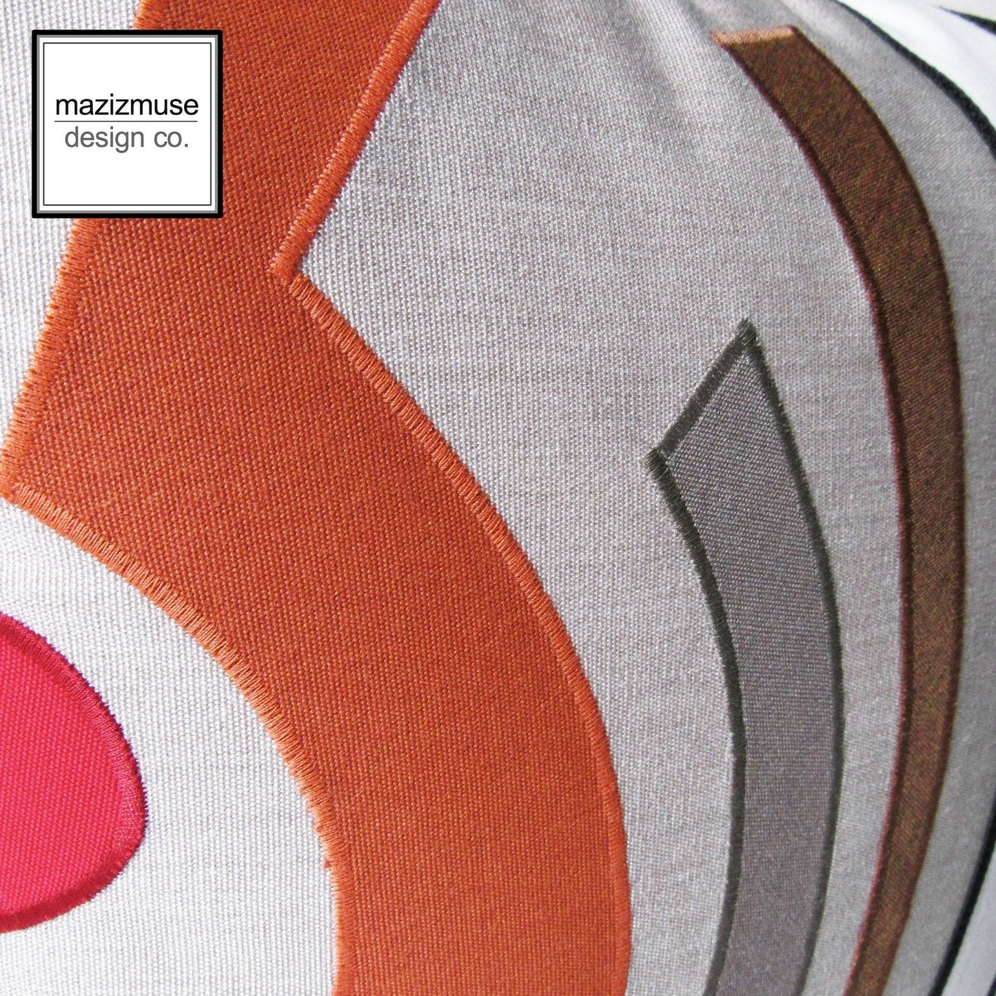Decorative Abstract Sunbrella® Pillow, Mid Century Modern Outdoor Cushion
